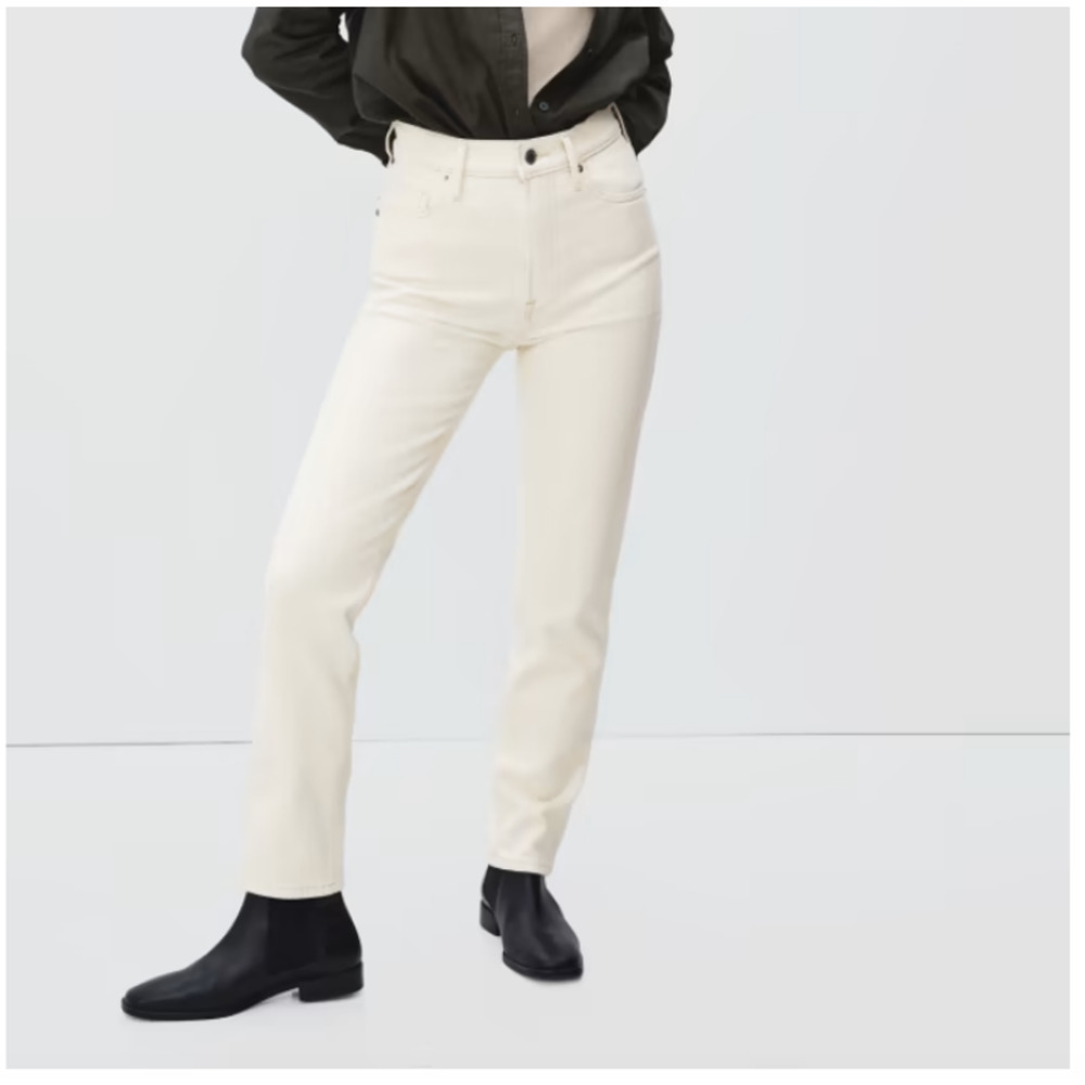 Everlane The Cheeky White/Cream Jean - Size 33 Tall